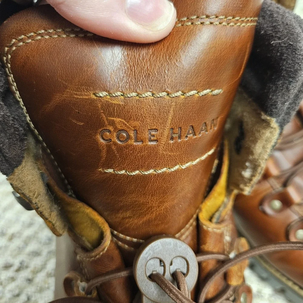 Cole Haan 11.5W Zerogrand Hiker Boot British Tan Leather Waterproof C33471 Men's